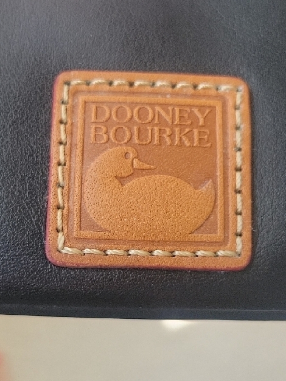 Dooney & Bourke Black Leather Zip Pouch Wallet with Brown Trim - Picture 5 of 12